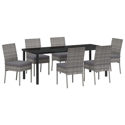 Tuin Eettafelset 7 Pcs Grijs Gepoedercoat Staal
