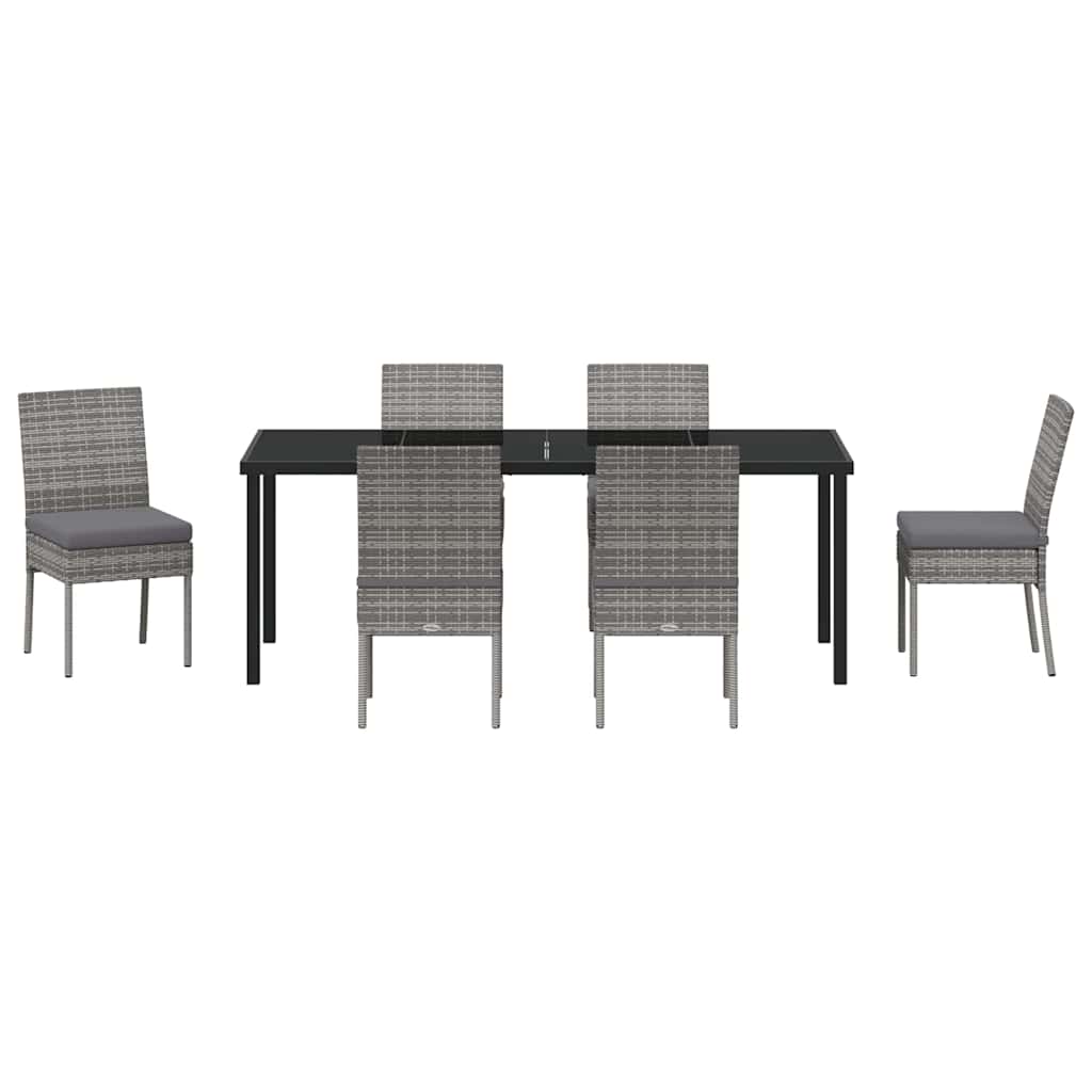 Tuin Eettafelset 7 Pcs Grijs Gepoedercoat Staal