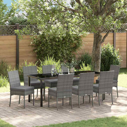 Tuin Eettafelset 9 Pcs Gepoedercoat Staal 8-persoons Grijs 200 cm