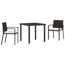Tuin eettafelset 3 pcs Zwart Gepoedercoat staal