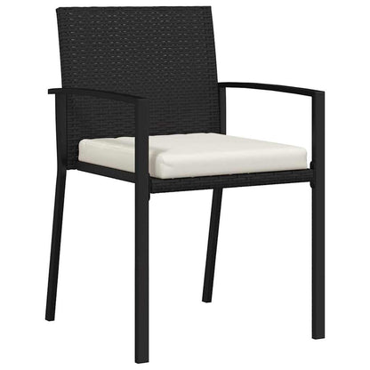 Tuin eettafelset 3 pcs Zwart Gepoedercoat staal