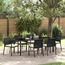 Tuin Eettafelset 7 Pcs Zwart Gepoedercoat Staal