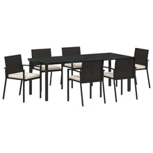 Tuin Eettafelset 7 Pcs Zwart Gepoedercoat Staal