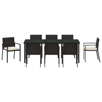 Tuin Eettafelset 9 Pcs Zwart Gepoedercoat Staal