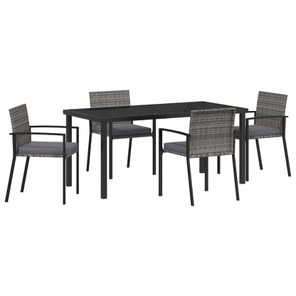 Tuin eettafelset 5 pcs Grijs Gepoedercoat staal