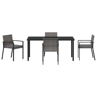 Tuin eettafelset 5 pcs Grijs Gepoedercoat staal