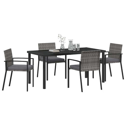Tuin eettafelset 5 pcs Grijs Gepoedercoat staal