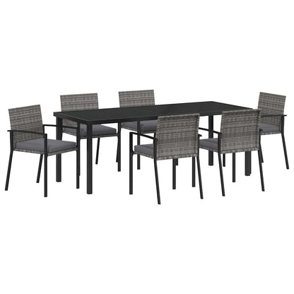 Tuin Eettafelset 6 Pcs Grijs Gepoedercoat Staal
