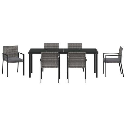 Tuin Eettafelset 6 Pcs Grijs Gepoedercoat Staal