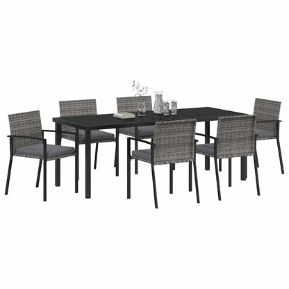 Tuin Eettafelset 6 Pcs Grijs Gepoedercoat Staal