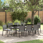 Garden dining set 9 pcs Grey Powder-coated steel