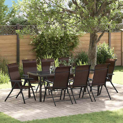 Tuin Eetset 9 pcs Bruin Poly riet