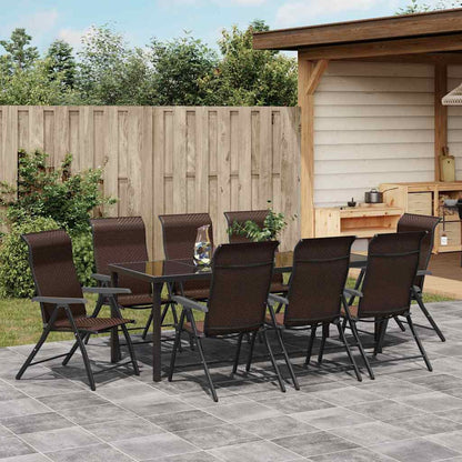 Tuin Eetset 9 pcs Bruin Poly riet