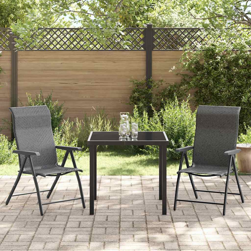 Tuin eettafelset 3 pcs Grijs Gepoedercoat staal