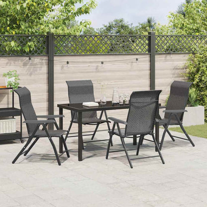 Tuin eettafelset 5 pcs Grijs Gepoedercoat staal