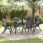 Garden dining set 5 pcs Grey Powder-coated steel