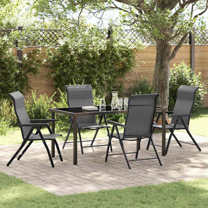 Tuin eettafelset 5 pcs Grijs Gepoedercoat staal
