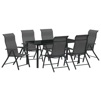 Tuin eettafelset 7 pcs Grijs Gepoedercoat staal