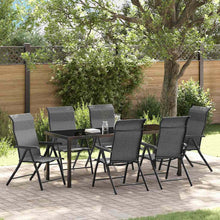 Tuin Eetset 7 pcs Grijs Poly riet