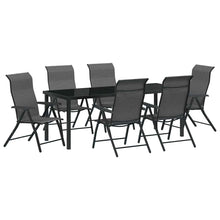 Tuin Eetset 7 pcs Grijs Poly riet