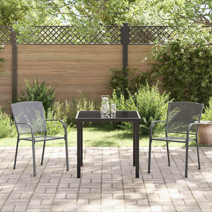Tuin eettafelset 3 pcs Antraciet Gepoedercoat staal
