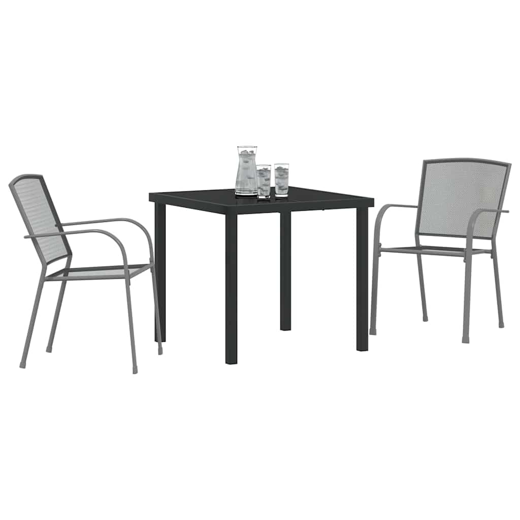 Tuin eettafelset 3 pcs Antraciet Gepoedercoat staal