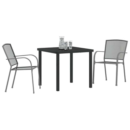 Tuin eettafelset 3 pcs Antraciet Gepoedercoat staal