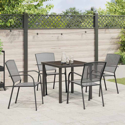 Tuin eettafelset 5 pcs Antraciet Gepoedercoat staal