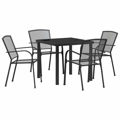 Tuin eettafelset 5 pcs Antraciet Gepoedercoat staal