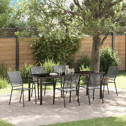 Tuin Eettafelset 7 Pcs Antraciet Gepoedercoat Staal 6-persoons