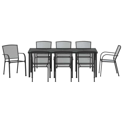 Tuin Eettafelset 9 Pcs Antraciet Gepoedercoat Staal 8-persoons