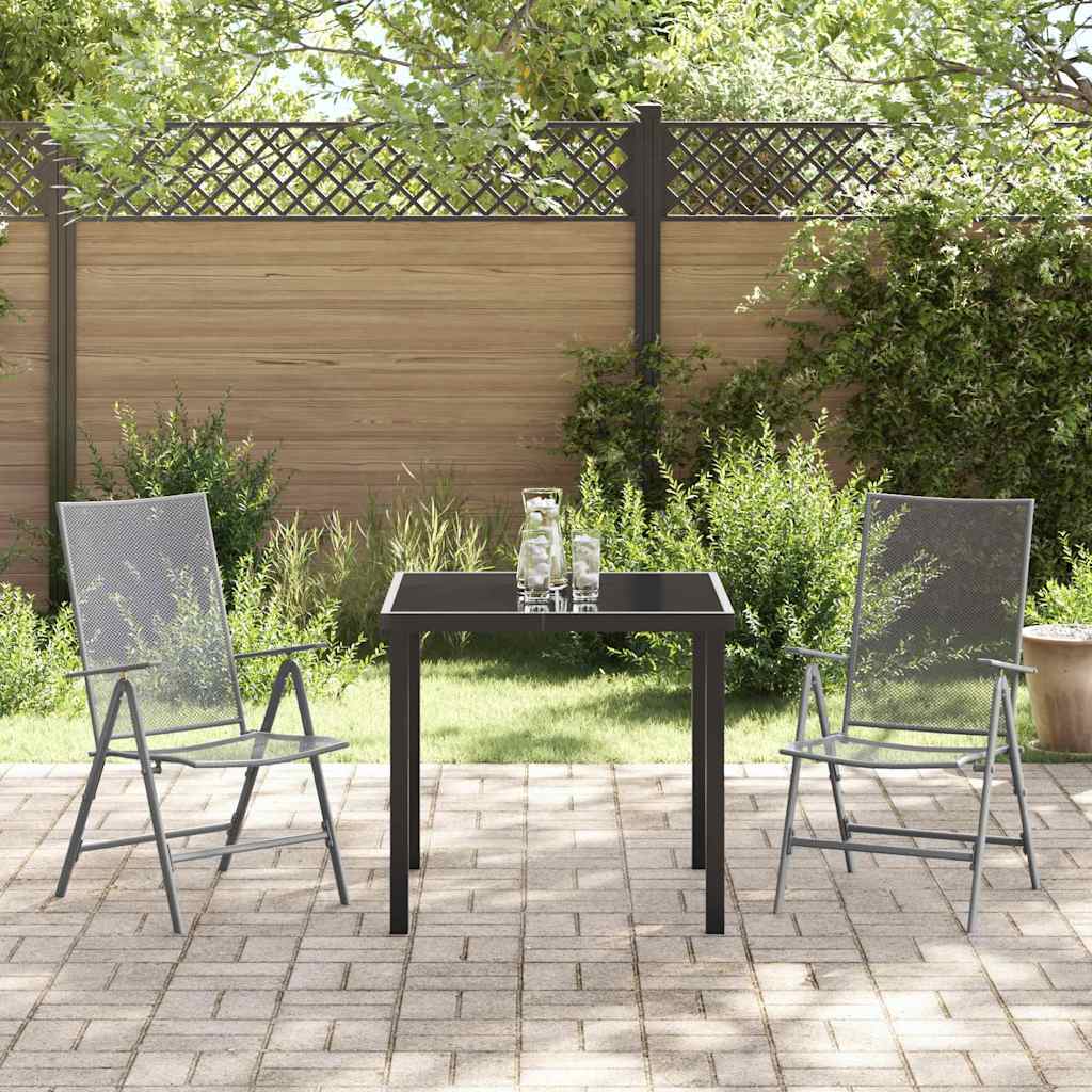 Tuin eettafelset 3 pcs Antraciet Gepoedercoat staal