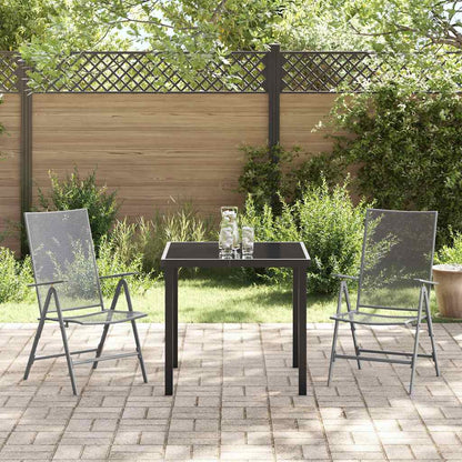 Tuin eettafelset 3 pcs Antraciet Gepoedercoat staal