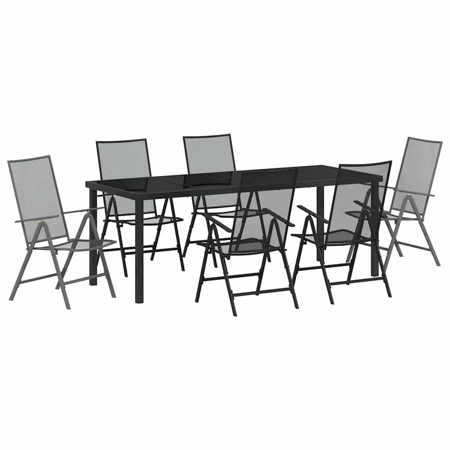 Tuin Eettafelset 7 Pcs Antraciet Gepoedercoat Staal