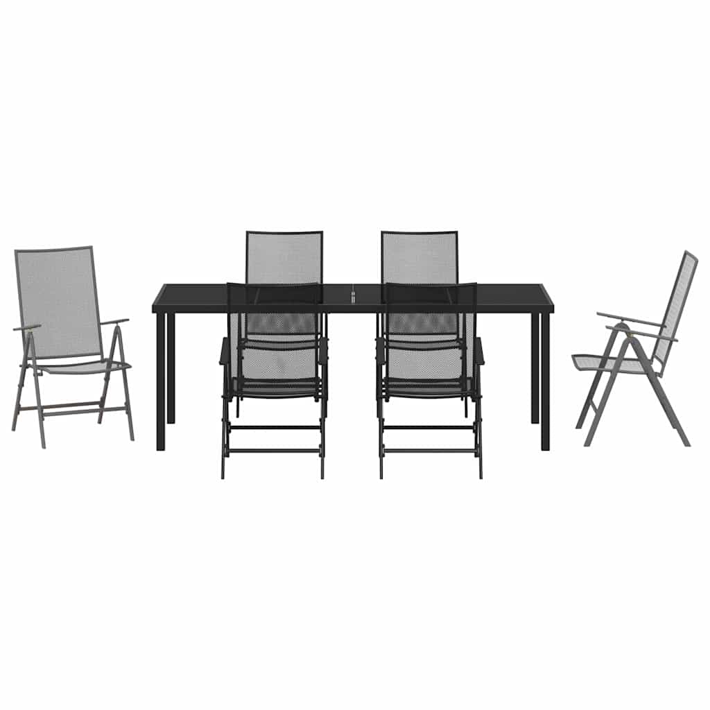 Tuin Eettafelset 7 Pcs Antraciet Gepoedercoat Staal