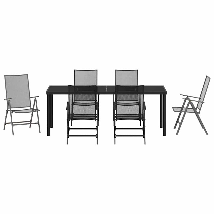 Tuin Eettafelset 7 Pcs Antraciet Gepoedercoat Staal