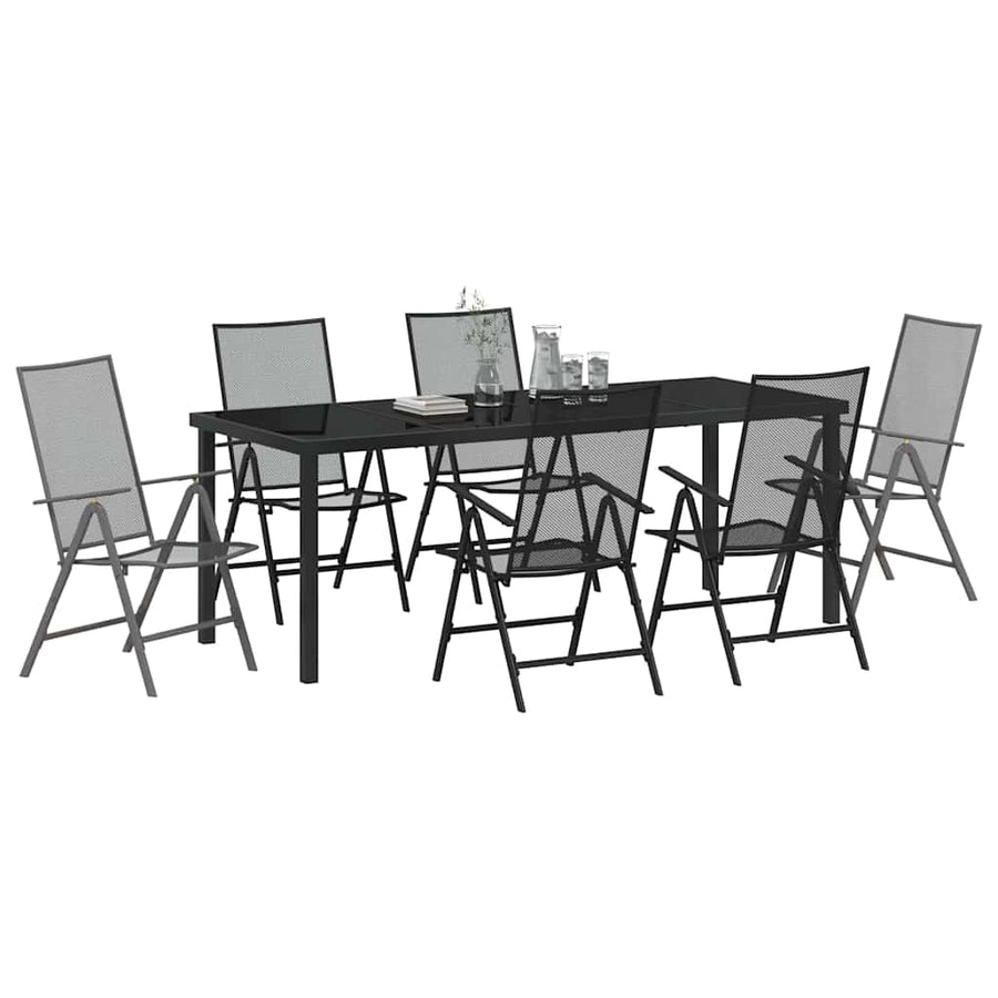 Tuin Eettafelset 7 Pcs Antraciet Gepoedercoat Staal