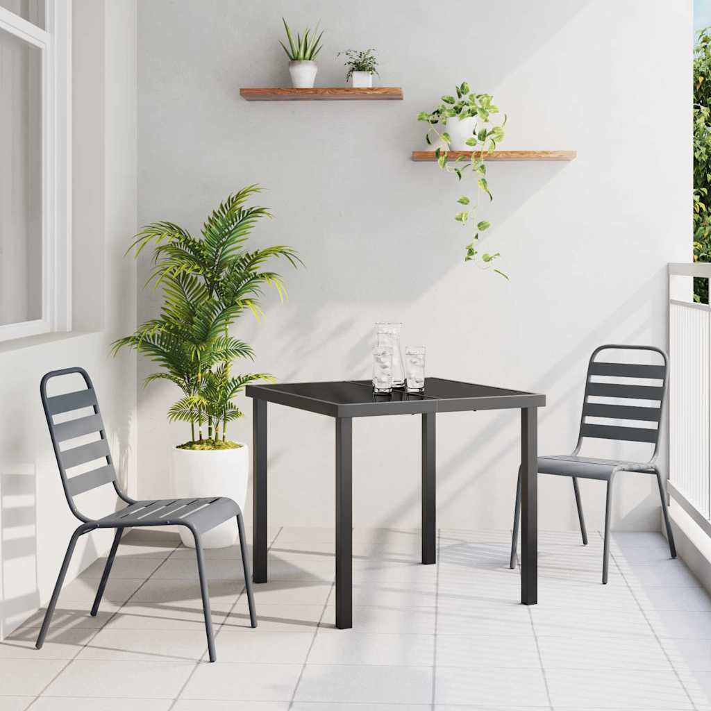 Tuin eettafelset 3 pcs Antraciet Gepoedercoat staal