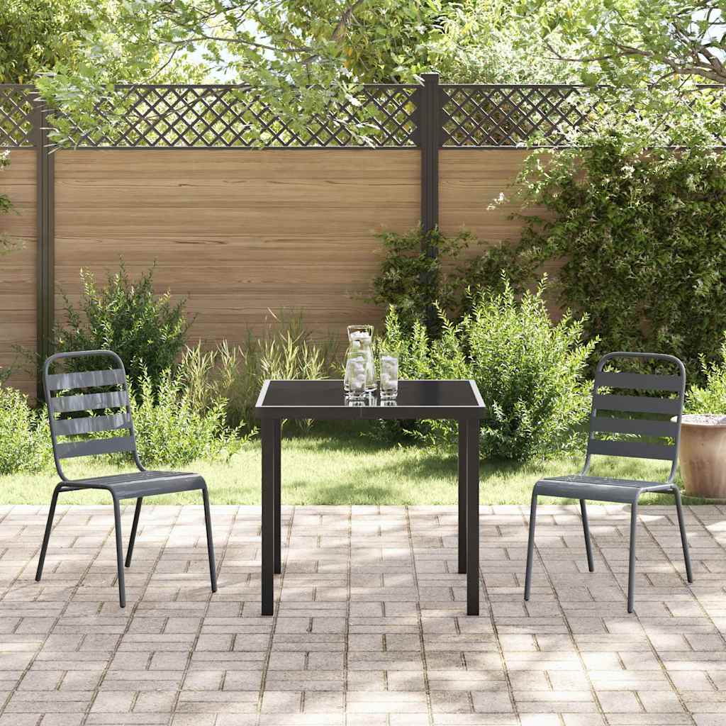 Tuin eettafelset 3 pcs Antraciet Gepoedercoat staal
