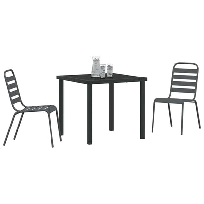 Tuin eettafelset 3 pcs Antraciet Gepoedercoat staal