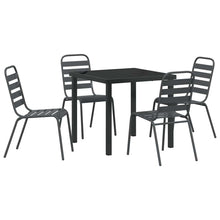 Tuin eettafelset 5 pcs Antraciet Gepoedercoat staal