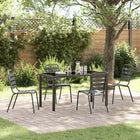 Tuin eettafelset 4 personen 160x80x73 cm gepoedercoat staal