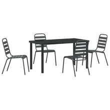 Tuin eettafelset 5 pcs Antraciet Gepoedercoat staal