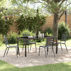Tuin eettafelset 5 pcs 160x80x73 cm gehard glas antraciet