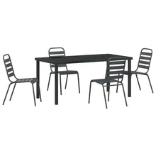 Tuin eettafelset 5 pcs Antraciet Gepoedercoat staal