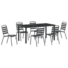 Tuin eettafelset 7 pcs Antraciet Gepoedercoat staal