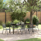 Tuin eettafelset 7-delig gepoedercoat staal antraciet 160x80x73 cm