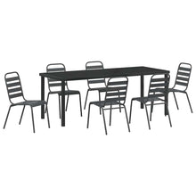 Tuin eettafelset 7 pcs Antraciet Gepoedercoat staal