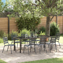 Tuin eettafelset 9 pcs Antraciet Gepoedercoat staal