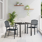 Tuin eettafelset 4 personen gepoedercoat staal antraciet